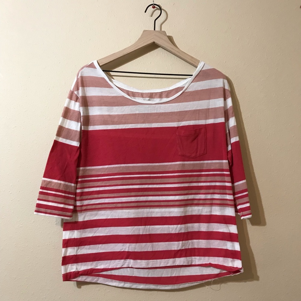 ⚡️3/$20⚡️American Eagle pink striped shirt